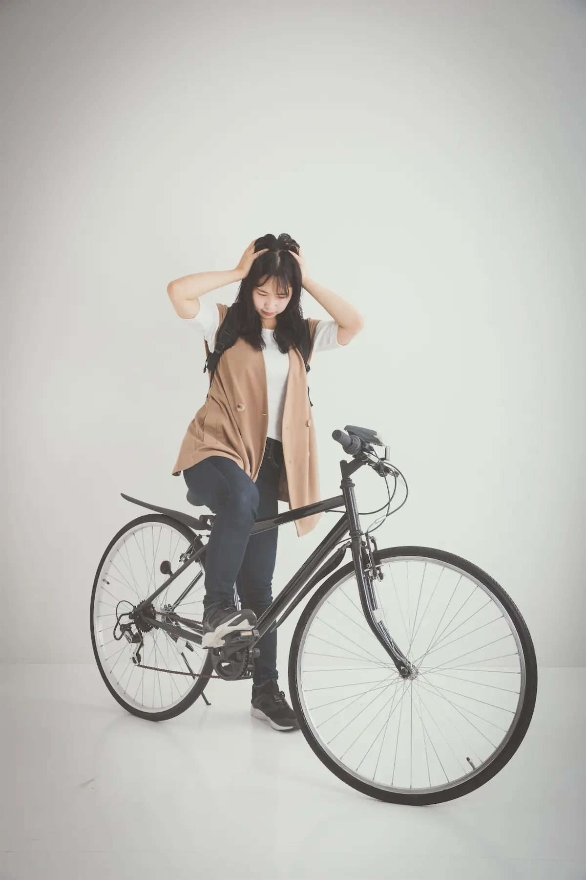 自転車と女性